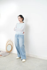 Baby blue double layering top