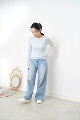 Baby blue double layering top