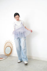 Pastel purple layering mesh cami w/ adjustable straps