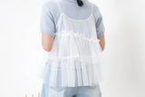 White layering mesh cami w/ adjustable straps