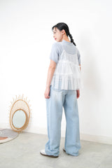 White layering mesh cami w/ adjustable straps