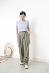 Baby blue blue stand collar knit top