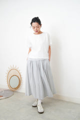 Grey blue soft pleats skirt
