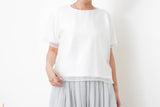 White blouse top in mesh layering