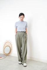 Baby blue blue stand collar knit top