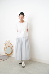 White blouse top in mesh layering