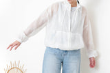 white mesh jacket with detail floral embroidery