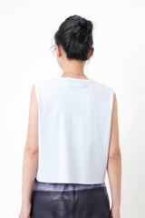 Blue minimal vest in crop cut