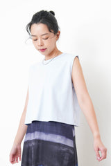 Blue minimal vest in crop cut