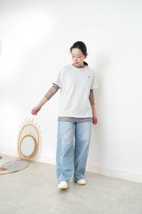 Grey Tee top w/ logo