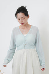 Baby blue crop summer cardigan
