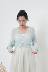 Baby blue crop summer cardigan