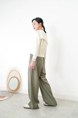 Ivory knit top in sailor collar