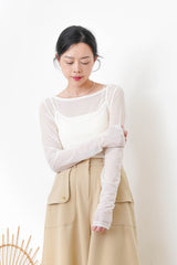 White silk soft inner w/ cami set