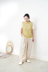 Yellow crochet vest