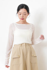 White silk soft inner w/ cami set