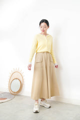 Lemon cardigan w/ chiffon fringe