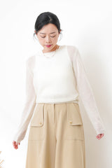 Ivory cashmere & mohair premium top