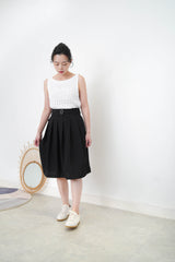 White crochet knit vest in boat neck