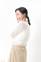 Ivory cashmere & mohair premium top