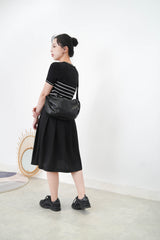 Black stripes thin knit top