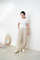 White button crop top