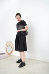 Black stripes thin knit top