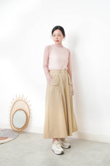 Pink soft sheer top in stand collar