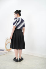 Navy Stripes top w/ waved fringe