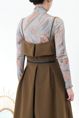 Green marble print turtle neck top