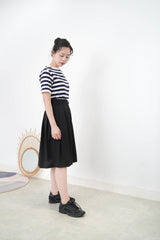 Navy Stripes top w/ waved fringe