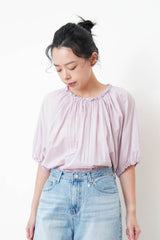 Purple pleats blouse in ruffle fringe