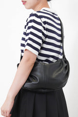 Navy Stripes top w/ waved fringe