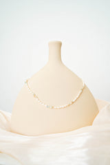 Pearl necklace w/ green beads