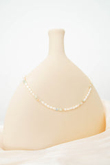 Pearl necklace w/ green beads