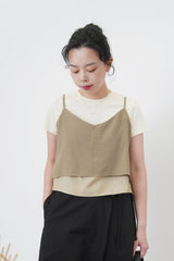 Light 2 ways cami vest in double layers