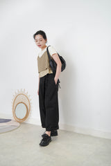 Beige 2 ways cami vest in double layers