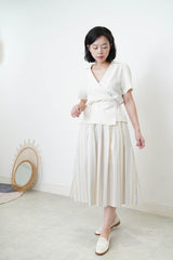 White blazer top in overlap style