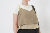 Beige 2 ways cami vest in double layers