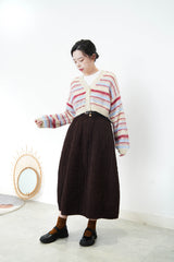 Red stripes cardigan in crop cut