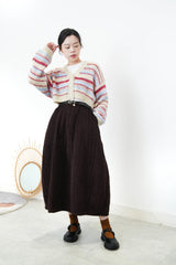 Red stripes cardigan in crop cut