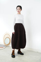 Brown padded ballon skirt