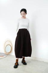 Brown padded ballon skirt
