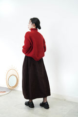 Wine stand collar sweater