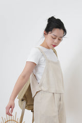 Ivory knit vest in side button