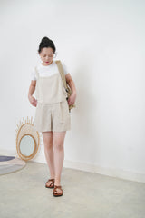Ivory knit vest in side button