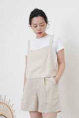 Ivory knit vest in side button