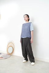 Blue crochet vest