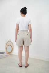 Beige linen shorts