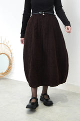 Brown padded ballon skirt
